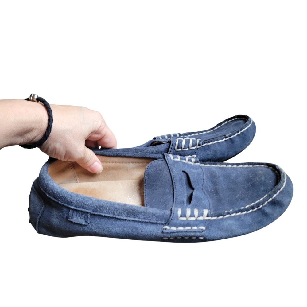 Polo Ralph Lauren Mens Loafers‎ 9.5 D Blue Suede Wes Driving Penny Shoes
